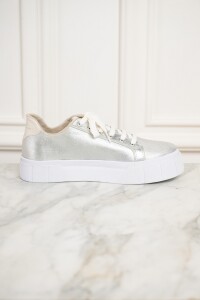 Zapatilla Metalizada Plata