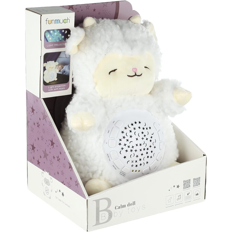 Proyector Velador de Peluche con Musica y Luz Oveja