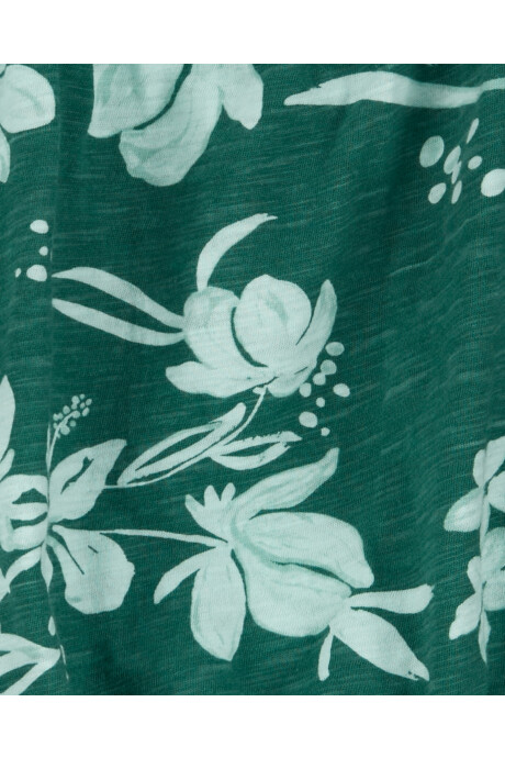 Set dos piezas de algodón, short y blusa diseño floral Sin color