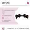 Set de 4 Sillas Plastico Skarpo Jardin Negro