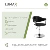 Silla Taburete Butaca con Respaldo en Cuero Lumax Modelo Chuck Negro