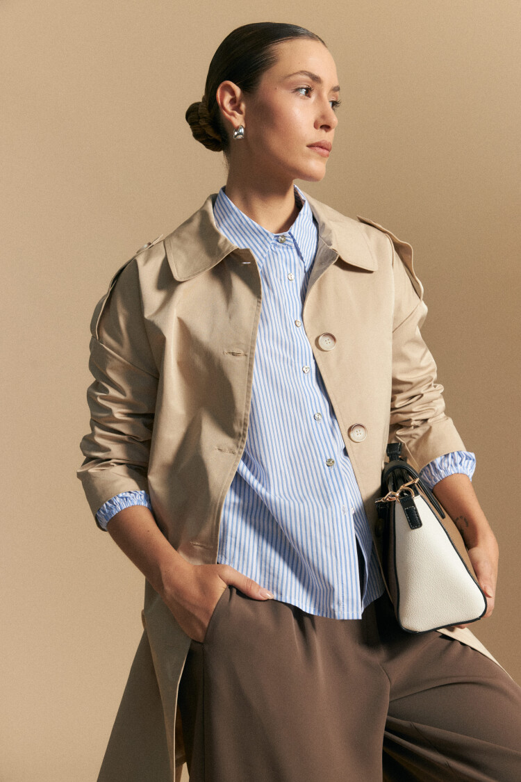 CAMISA FLORIO Blanco/Celeste