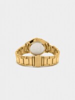 Reloj Redondo Con Pulsera De Acero Inoxidable dorado