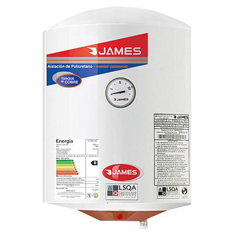 TERMOTANQUE JAMES 40 L COBRE Cilindrico N/A