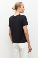 Remera bordado con brillos negro