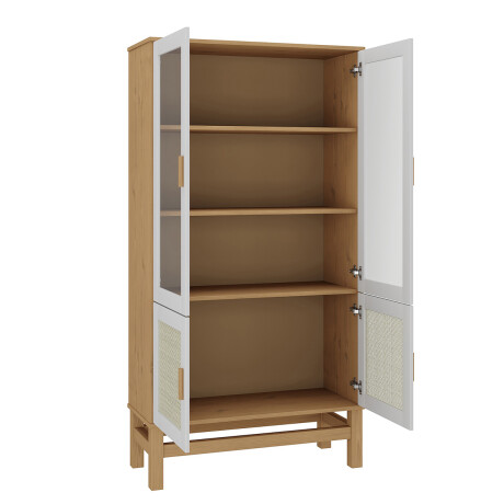 CRISTALERO 4 PUERTAS COPERO BOTELLERO ARMARIO ESTANTERÍA EN MADEA MACIZA CON RATAN CRISTALERO 4 PUERTAS COPERO BOTELLERO ARMARIO ESTANTERÍA EN MADEA MACIZA CON RATAN