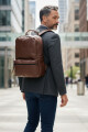 Mochila de cuero urbana Marrón