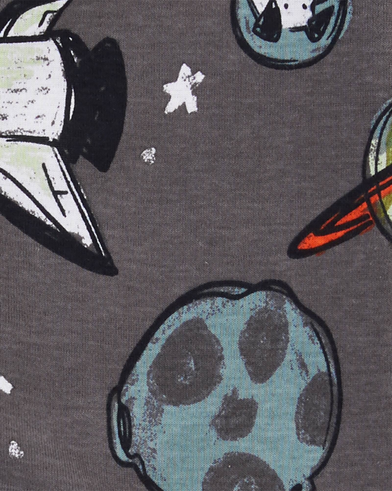 Pijama una pieza de algodón con pie diseño espacial Sin color