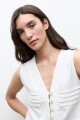 Blusa con alforzas blanco