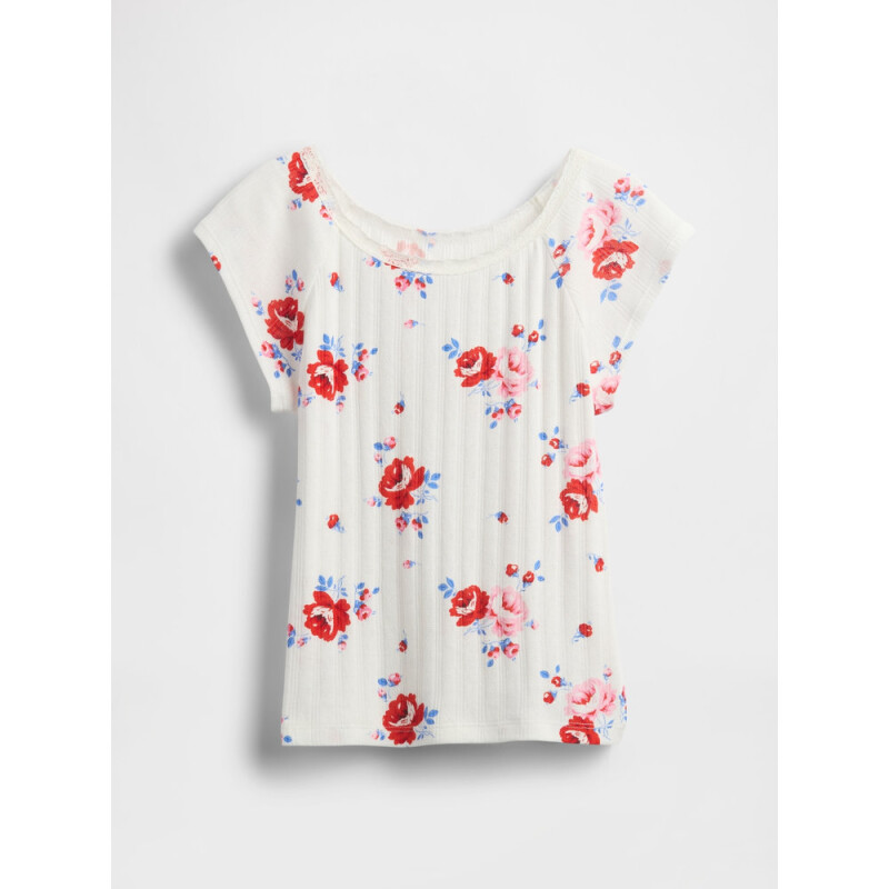 SS POINTELLE LACE TEE_SU25 WHITE FLORAL PRINT