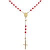 Rosario Virgen Milagrosa-Oro bajo-Resina Roja-RO8005 sinpiedra