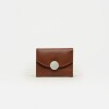 Billetera The Circle en cuero graneado Tabaco