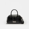Cartera de mano New Penny en efecto cuero anguila Negro
