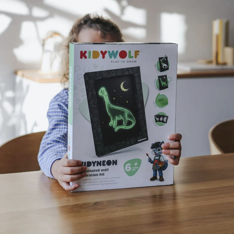 Kit de decoración de pared con luces de dinosaurio Kidyneon Kidywolf Kit de decoración de pared con luces de dinosaurio Kidyneon Kidywolf