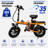 Bicicleta Eléctrica Sg04 Pl 16" 500w 100kg 35kmh NARANJA