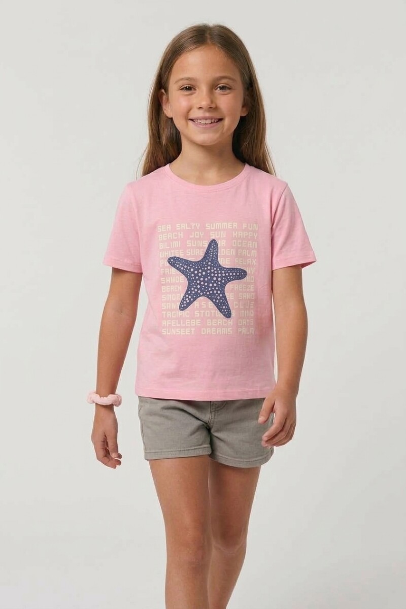 Remera m/c estampada Starfish ROSA
