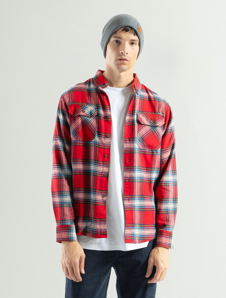 Camisa Franela Forum CFF-24 Rojo/Fantasia 2