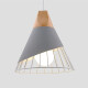 Lampara Nordica Conica Metal Y Madera Columbus Gris