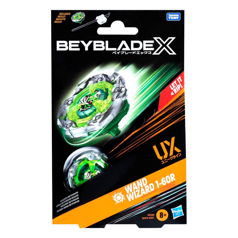 Beyblade X Xtreme Trompo + Lanzador Hasbro UX Wand Wizard 1-60R