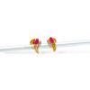 Caravanas Rubí Flor oro - Oro bajo - Rubí- CA8019 conpiedra