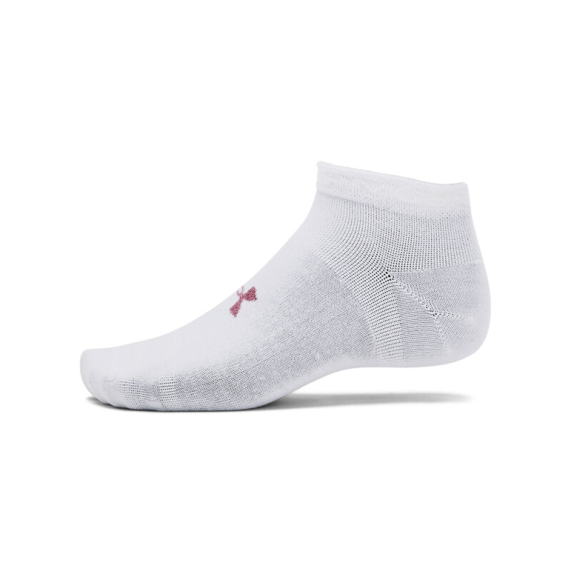 UA Essential Low Cut 3pk-PNK WHT-100