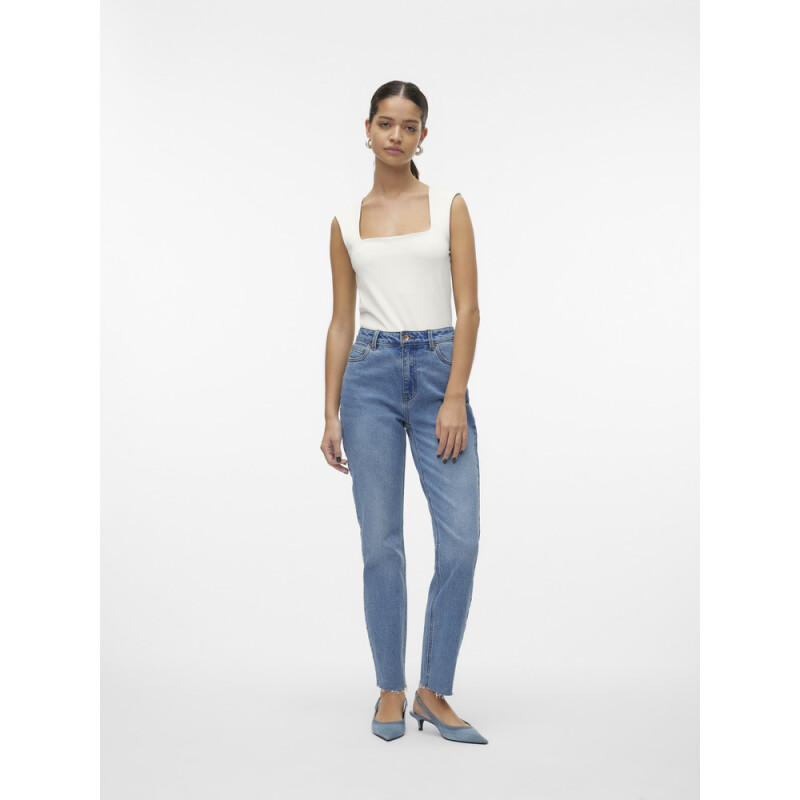 VMMILLION SL SQUARE NECK TOP JRS NOOS SNOW WHITE