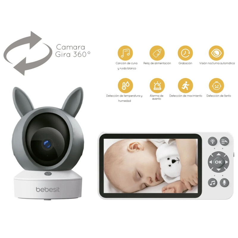 Baby Call con Camara Smart Guard HF3.0 Wifi1080p Ruido Blanco + Soporte Bebesit Baby Call con Camara Smart Guard HF3.0 Wifi1080p Ruido Blanco + Soporte Bebesit