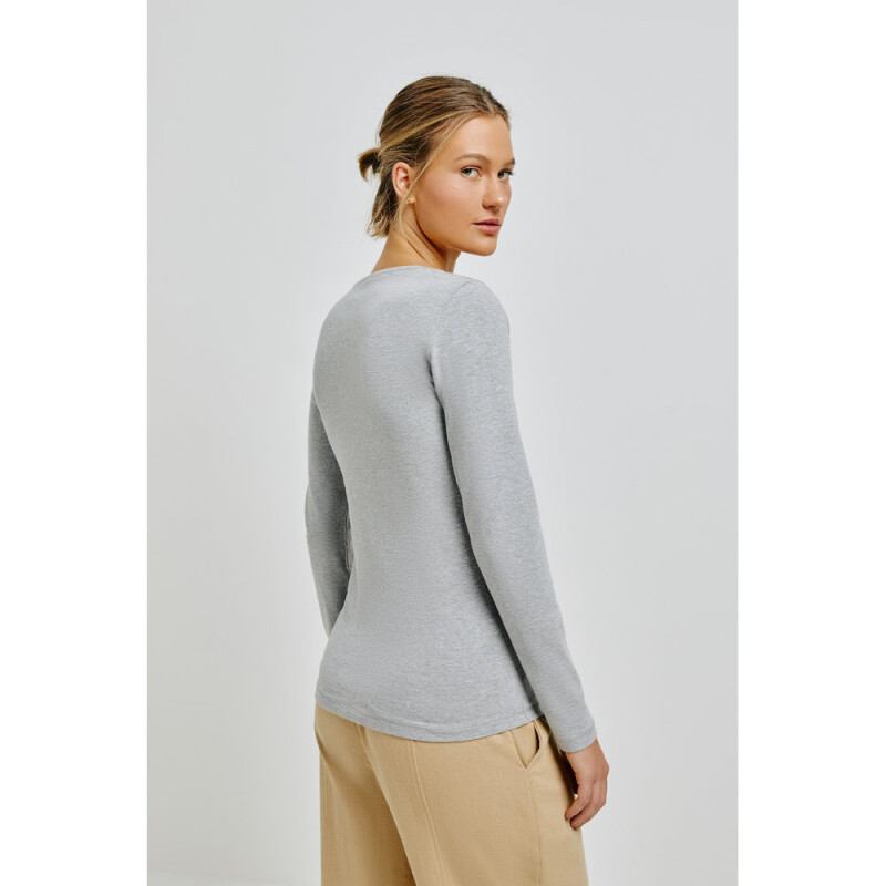 BLUSA ML FEM CINZA MESCLA