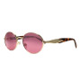 Lentes De Sol Policarbonato Trend Redondo Rosa/Dorado