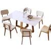 Mesa de Comedor Rectangular 1.6 Vidrio Blanco/Natural - Wood Mesa de Comedor Rectangular 1.6 Vidrio Blanco/Natural - Wood