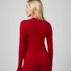 Polo Manga Larga Feather Tech+ Long-Sleeve Top Mujer Holly Berry