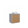 Mueble de baño suspendido Tulipa Jequitiba/Nude 60cm con bacha de loza Mueble De Baño Suspendido Tulipa Jequitiba/nude 60cm Con Bacha De Loza