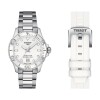 Reloj Tissot Seastar T1202101105100 para dama con correa de acero Plateado