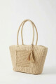 Bolso tejido beige