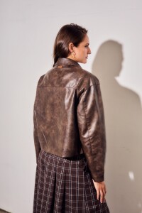 Campera Cuero Vegano Chocolate