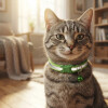 Collar Para Gato Ajustable Reflectivo Con Cascabel VERDE