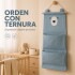 Organizador Colgante Osito Con 3 Bolsillos Para Bebé 60x20cm Azul
