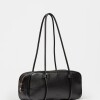 Cartera al hombro Horizon en cuero graneado Negro