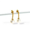 Caravanas Perlas colgantes - Oro bajo - Perla de río- CA8218 conperla