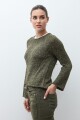 Sweater cinta escote bote verde oliva
