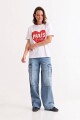 Remera m/c estampada colección Paris BLANCO Y ROJO