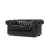 Sillón 100% Cuero - 2 Cuerpos - Chesterfield Negro