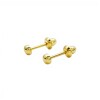 Abridores Media bolita-Oro 18k-Sin piedra-AB9506 sinpiedra
