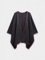Poncho De Punto Con Detalle De Costura gris