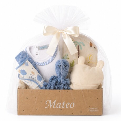 Ajuar Nacimiento Pulpo Crochet Personalizado – Celeste Ajuar Nacimiento Pulpo Crochet Personalizado – Celeste