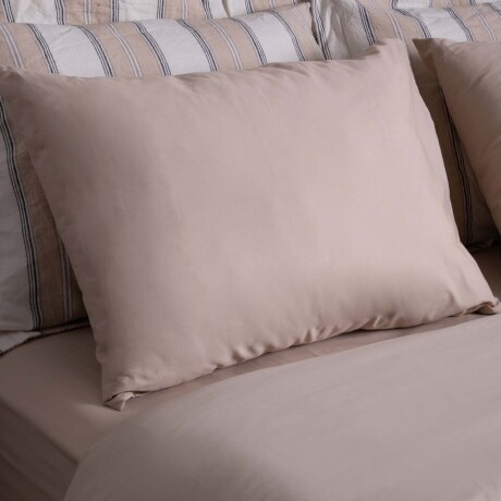 JUEGO DE SÁBANAS 2 PLAZAS ALGODON MARRON COTTON BASIC 180 HILOS TOSTADO