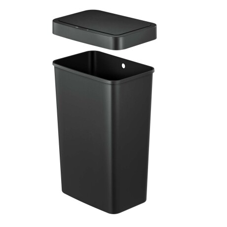 PAPELERA, 50 LITROS ACERO-INOXIDABLE NEGRO EK6226