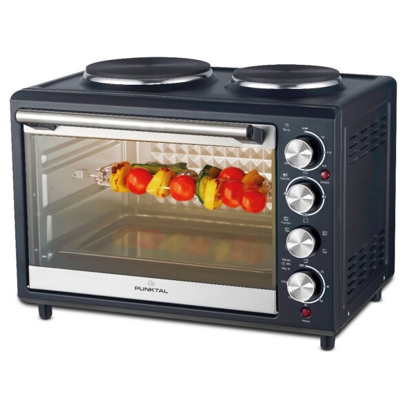 HORNO ELÉCTRICO 48 LTS. - 2 HORNALLAS - ESPIEDO - LUZ – CONVECCION negro