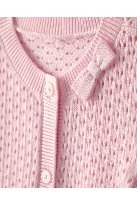Saco de punto, calado, rosado Sin color