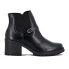 Comfortflex Bota Cuero Caña Media C/elastico Tira C/ Hebilla Y Taco Cuadrado Bajo Negro